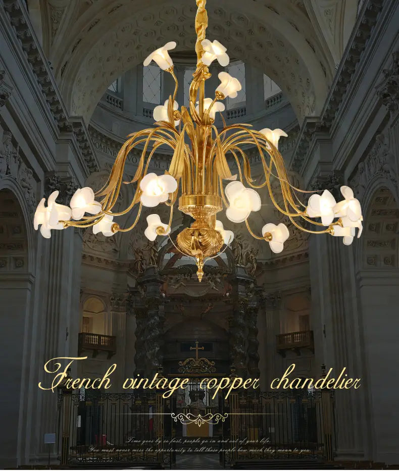 Avignon - European All Copper Chandelier for Living Room,