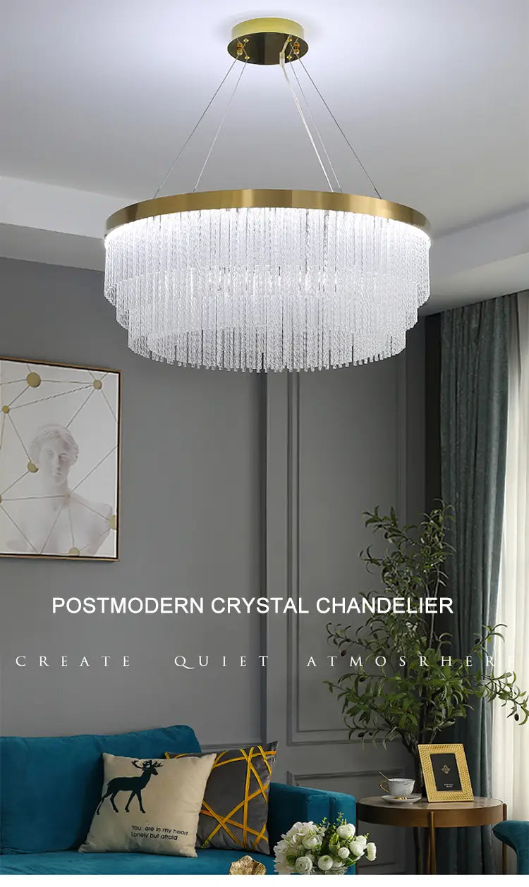 Moden Chandelier Lighting for Living Room Luxury Round