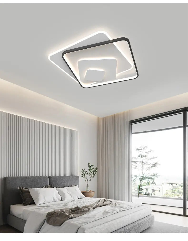 Nordic Modern Minimalist Bedroom Chandeliers White Black Led