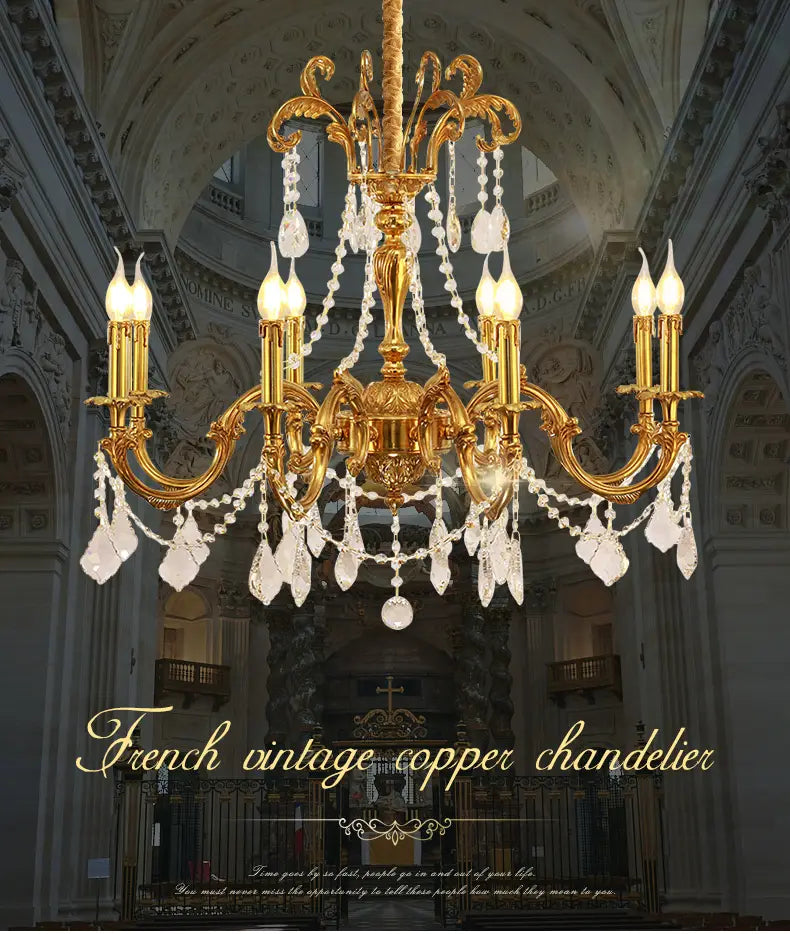 Magnifique - European Style Rococo Light Brass Pendant Lamp