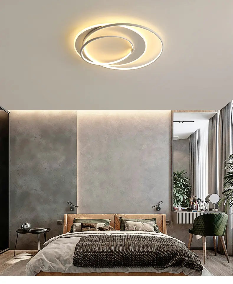 Nordic Led Ring Chandeliers Bedroom Main Lamp Simple Modern