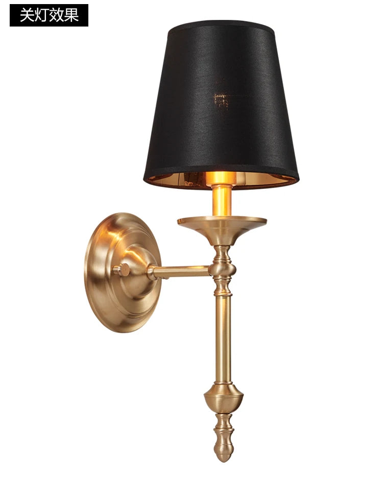 Aisha - American copper wall lamp black/gold living room