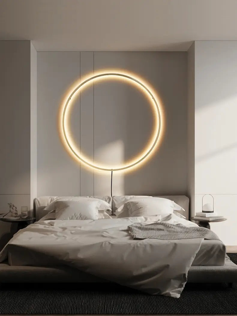 Nordic Art Circle Background Led Wall Lamp Romantic Home