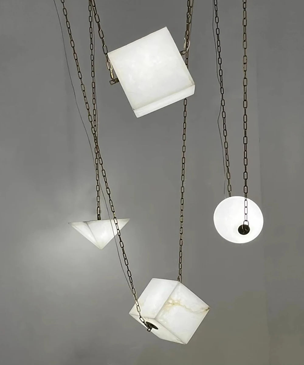 Geometry Art Marble Design Trendy LED Ceiling Hanging Lamps