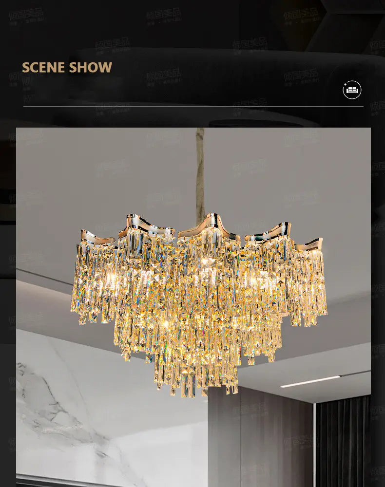 Light Luxury Crystal Lamp Livingroom Chandelier Personality