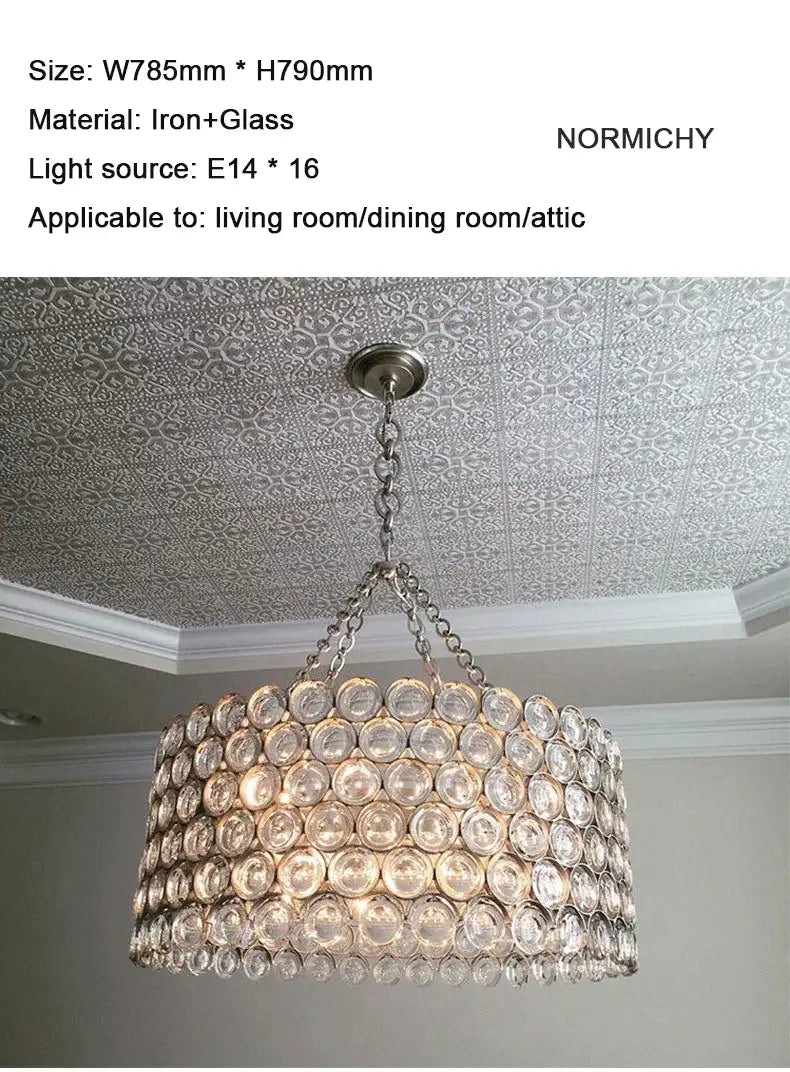 Modern Crystal Chandelier Ceiling Lamp - Gold/Silver Finish