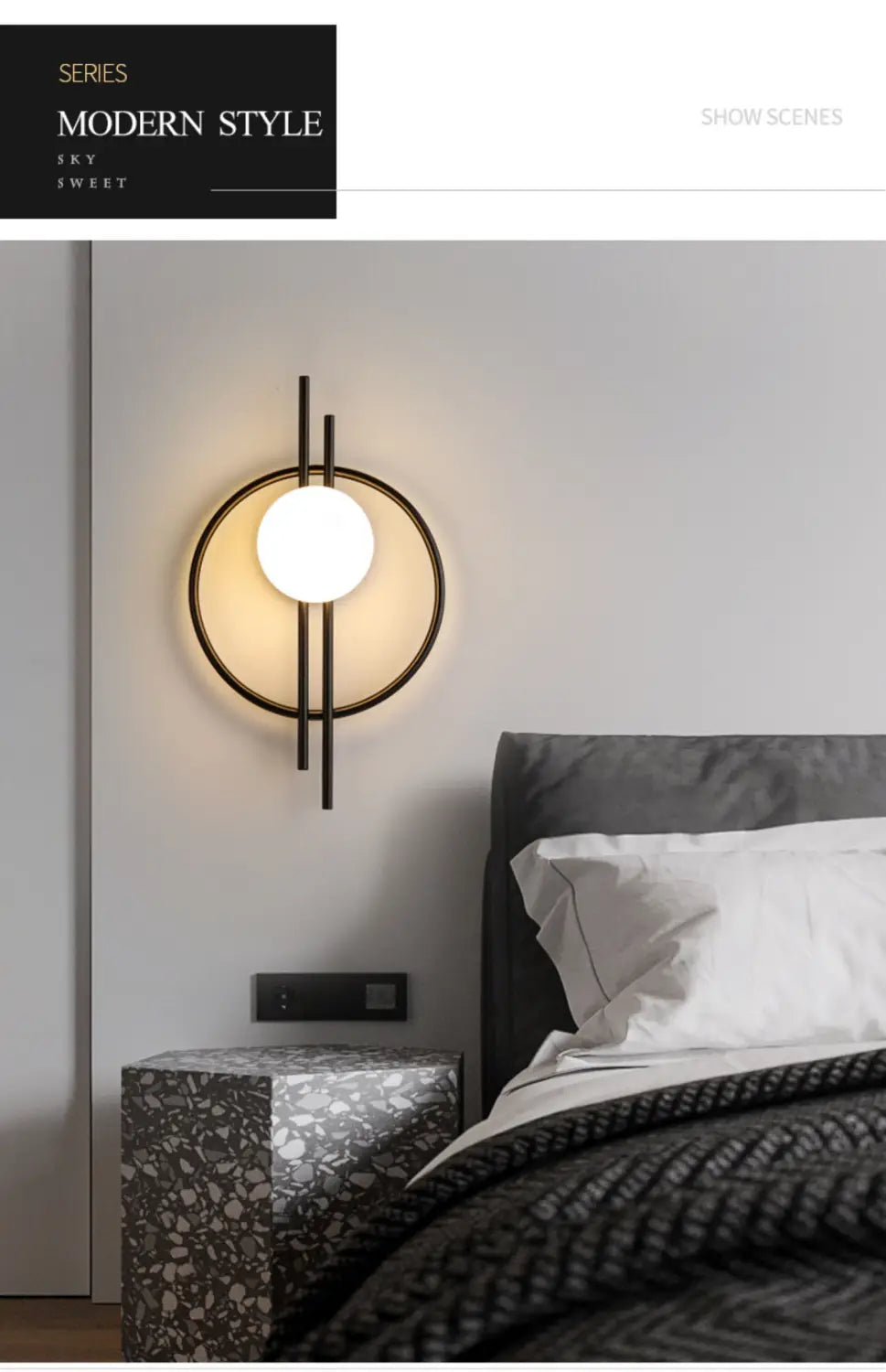 Light Luxury Modern Wall Lamp AC90-260V Living Room TV