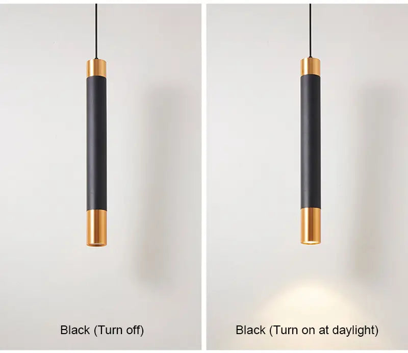 Long Tube Pendant Lamps For Bedroom Bedside Restaurant Led