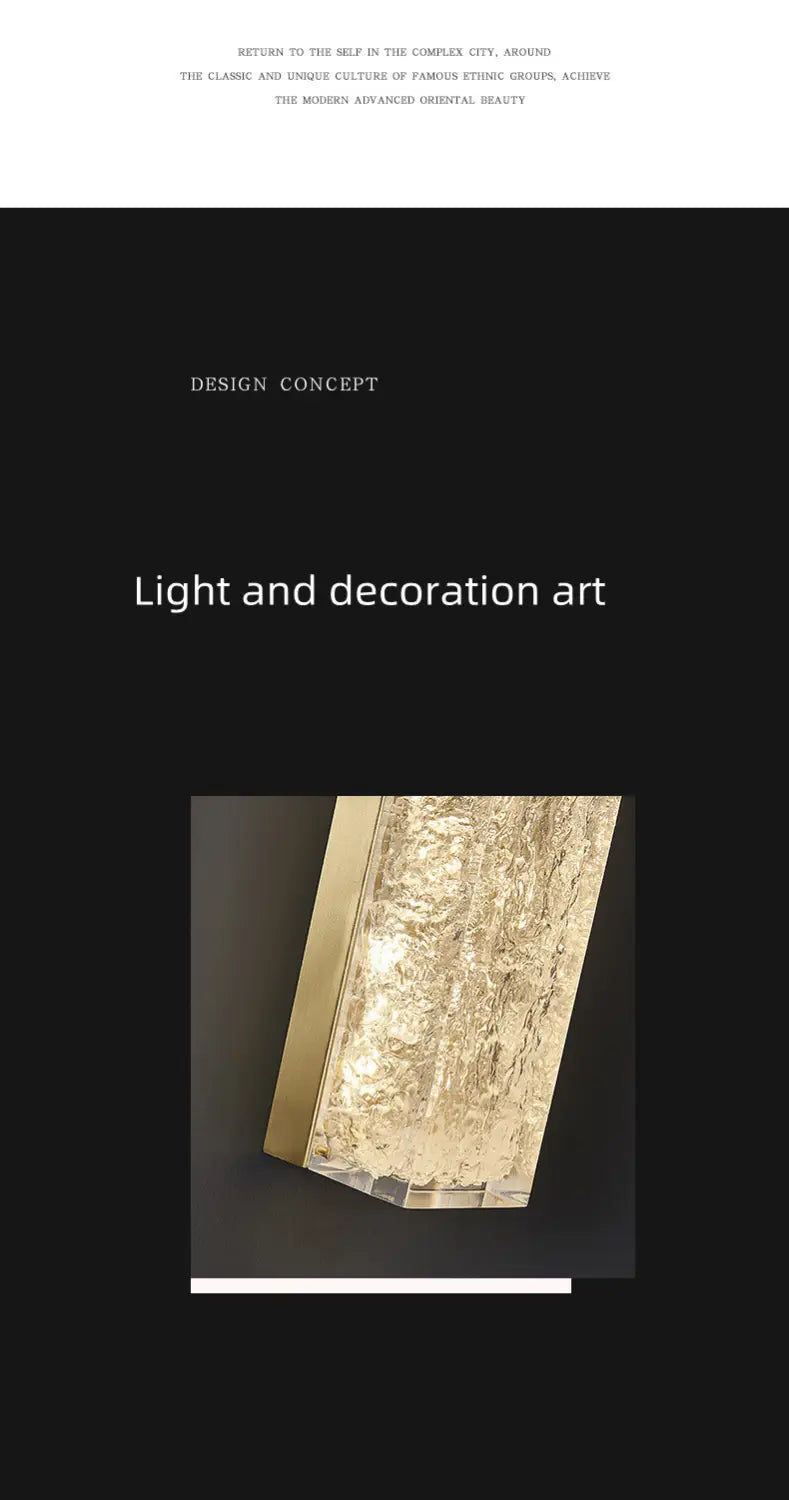 Bedside Copper Crystal LED Wall Lamp For Living Room