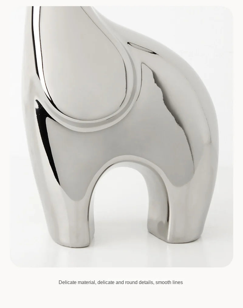 Light Luxury Home Furnishings Electroplating Silver Elephant