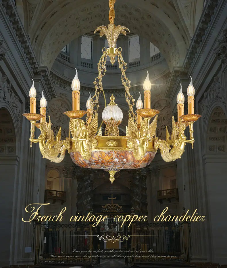 Elegance - European Full Copper Antique LED Brass Crystal