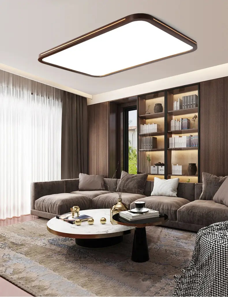 Ultra-thin Solid Wood Living Room Chandeliers Modern Bedroom