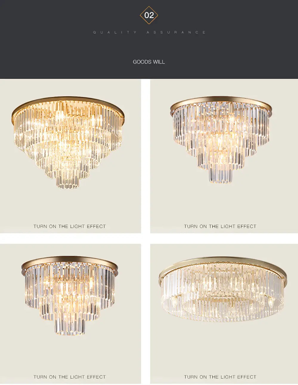 Remote-Controlled LED Crystal Ceiling Chandelier - Modern