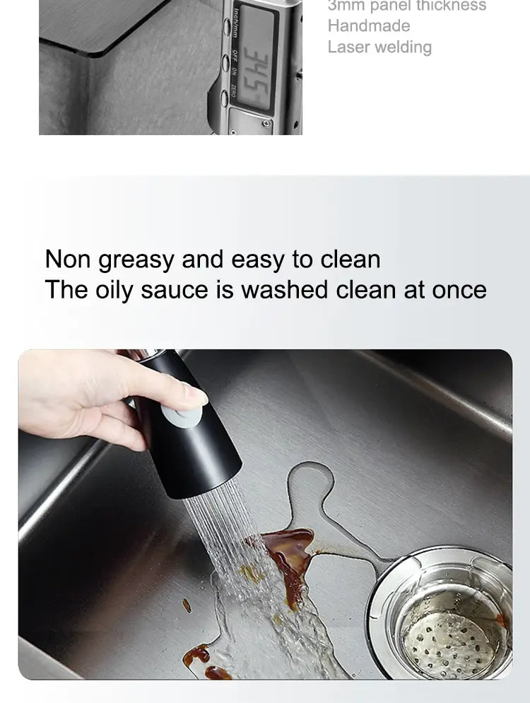 Kitchen Sink Stainless Steel Dishwashing Sink Ultrasonic