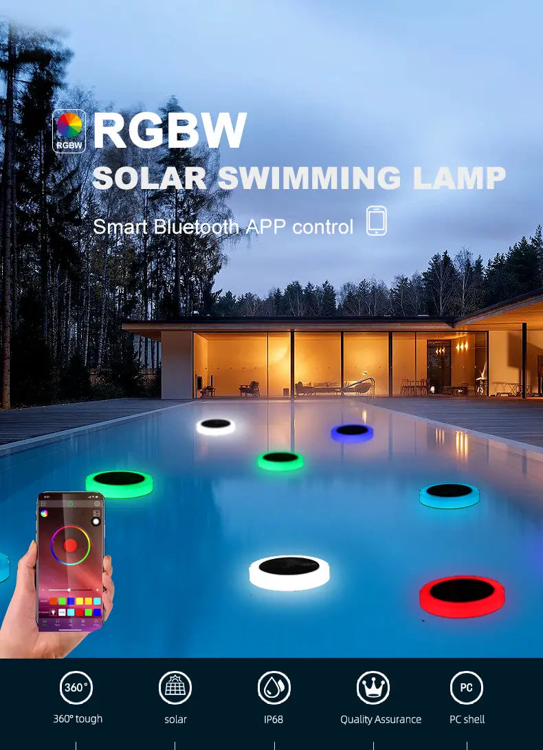 RGBW Color APP Remote Solar Floating Light Led Swimming Pool