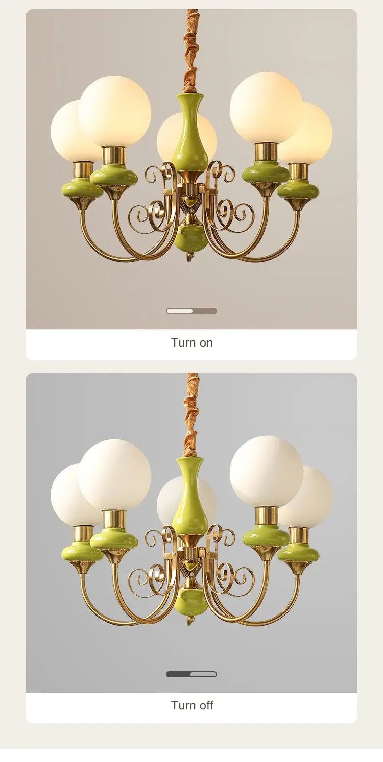 Elise Nordic Retro Pastoral Cream Style Chandelier - French