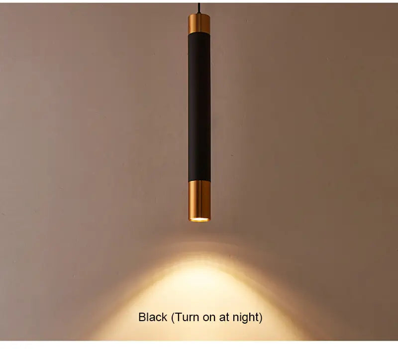 Long Tube Pendant Lamps For Bedroom Bedside Restaurant Led