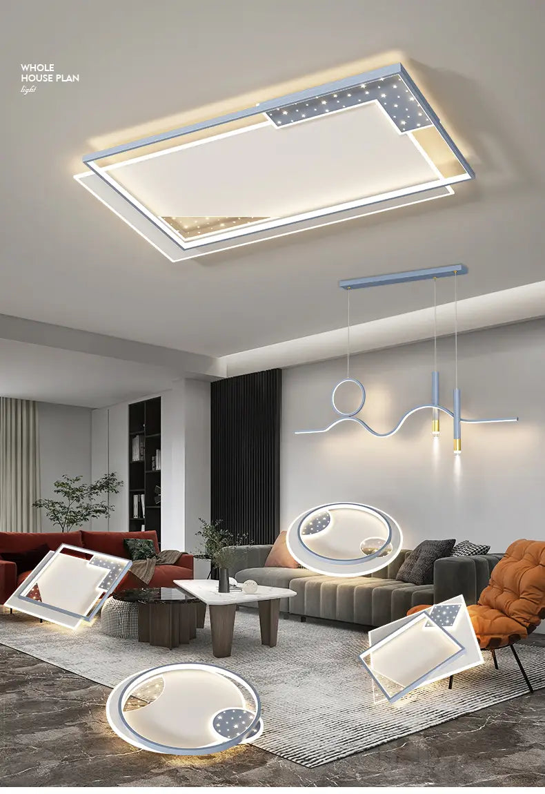 Simple Modern Led Chandeliers Atmosphere Living Room Ceiling