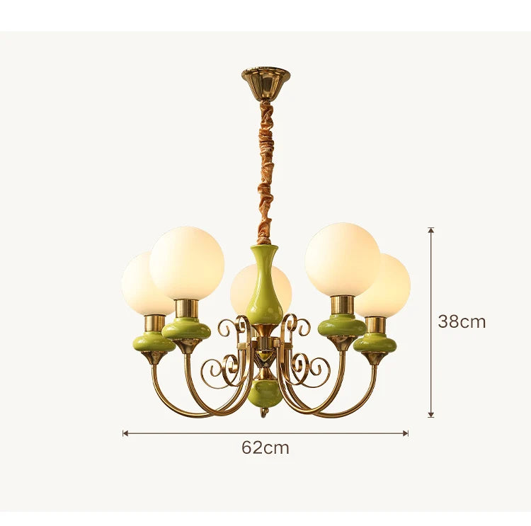 Elise Nordic Retro Pastoral Cream Style Chandelier - French