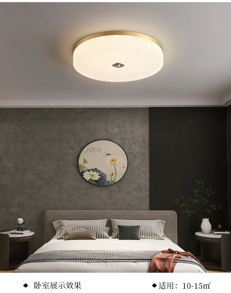 New Round Ceiling Lamp Led Light Luxury All-copper Lamps for