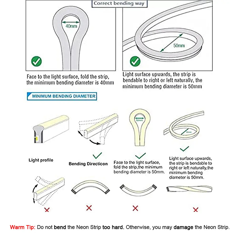 12V RGB LED Neon Light Strip: Smart, Dimmable Decor for