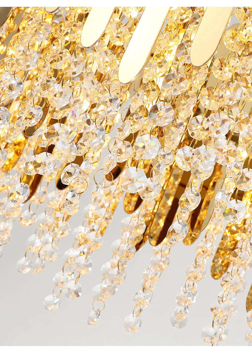 Luxury Dimmable LED Ceiling Chandeliers - Glass Gold Hanging