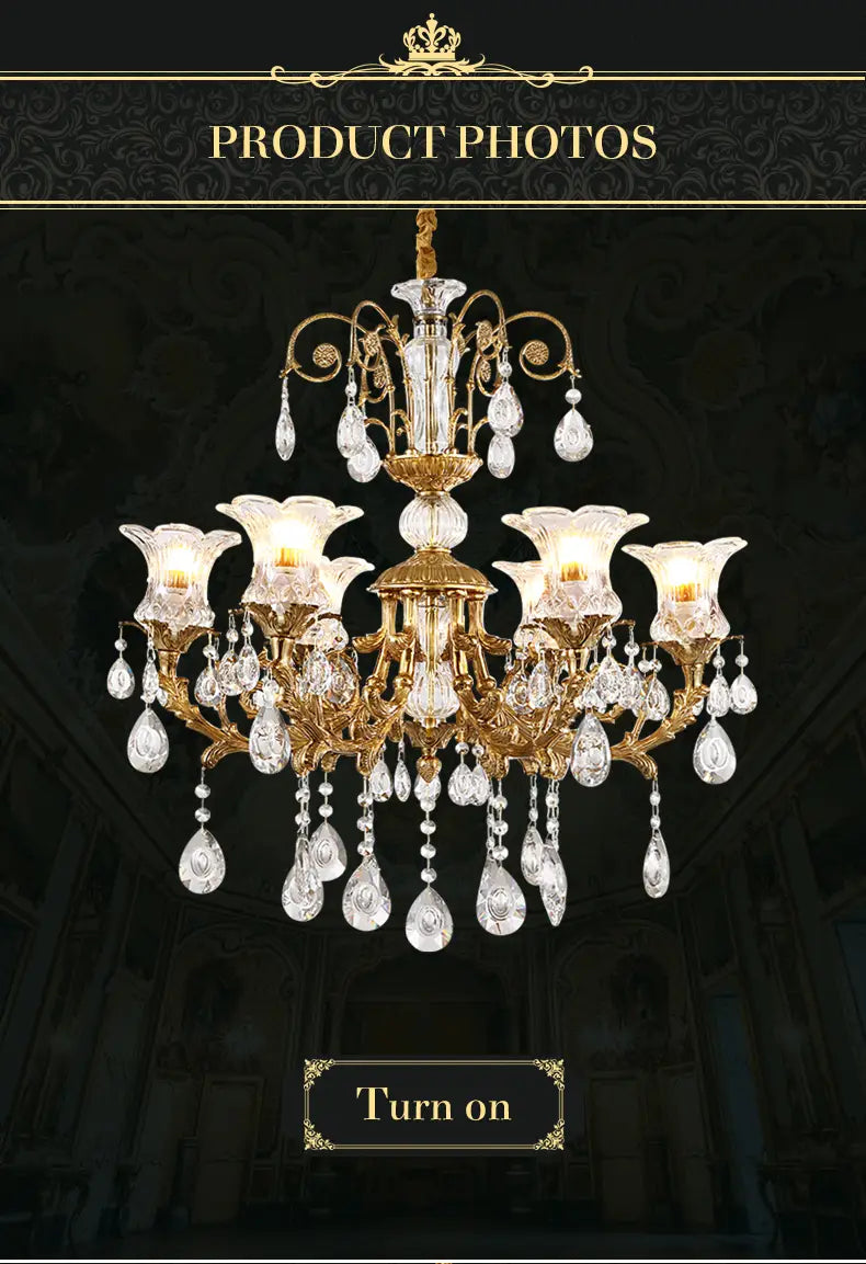 Renaissance - European Full Brass Crystal Chandelier for