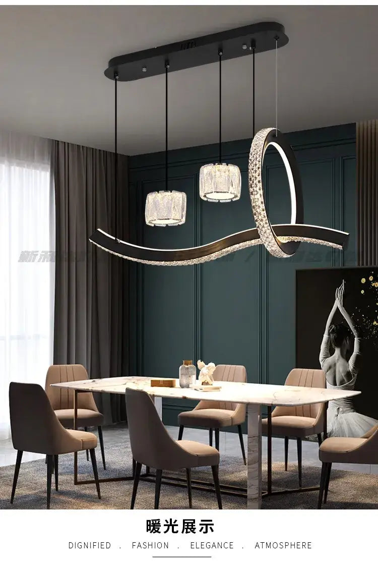 Modern Minimalist Restaurant Chandelier New Long Strip Home