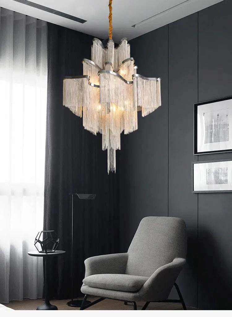 Liana - Modern Chandelier For Living Room Tassel Aluminum