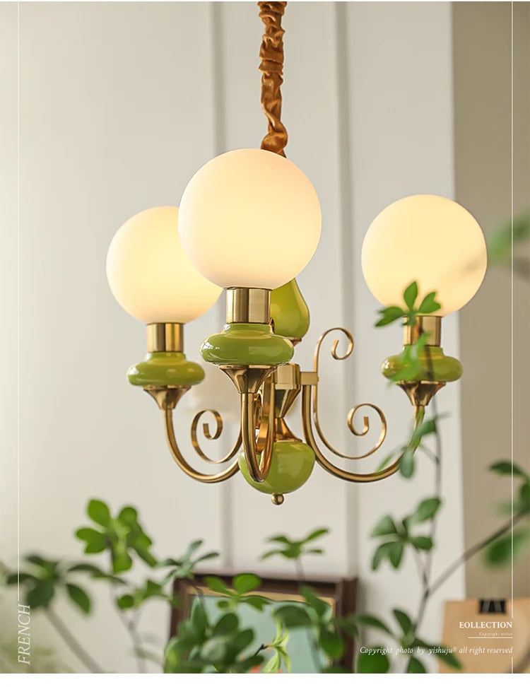 Elise Nordic Retro Pastoral Cream Style Chandelier - French