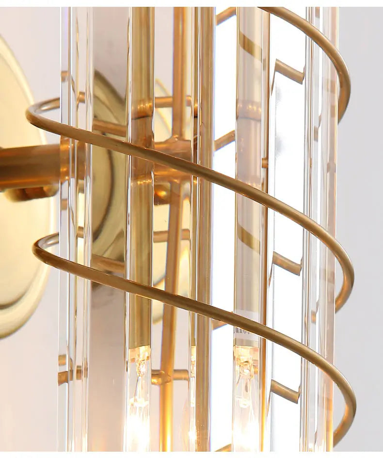 Modern Light Luxury Cylindrical Crystal Wall Lamp Living