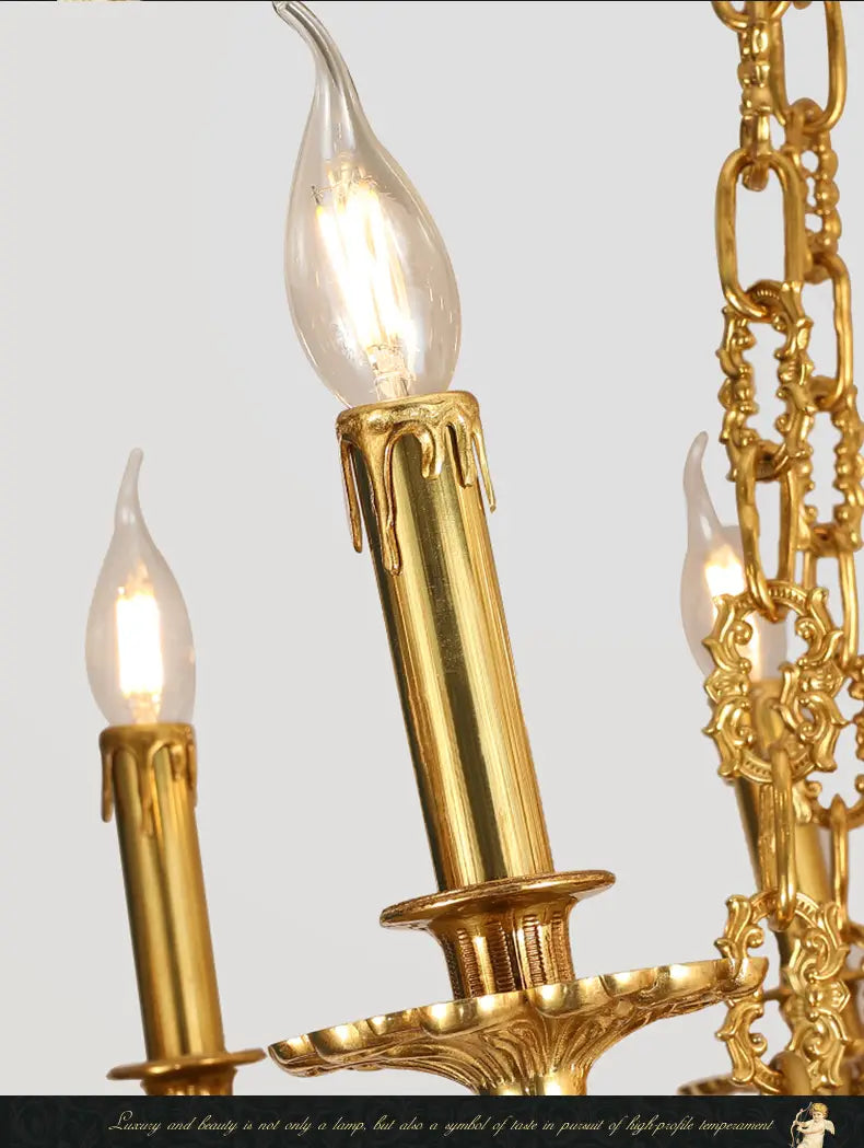 European Antique Brass Pendant Light Decor Chandelier,