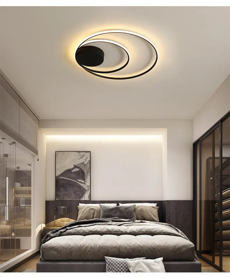 Nordic Led Ring Chandeliers Bedroom Main Lamp Simple Modern