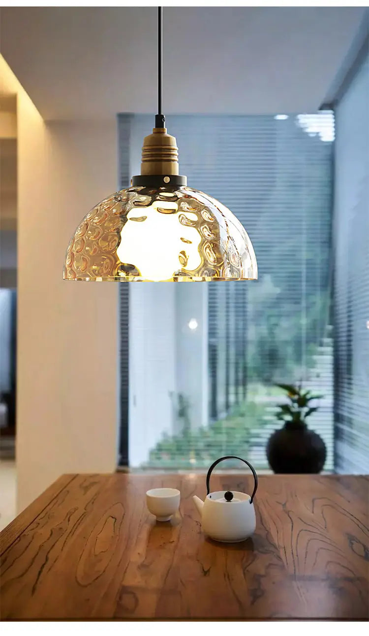 Luxury Retro Industrial Water Ripples Glass Pendant Lights