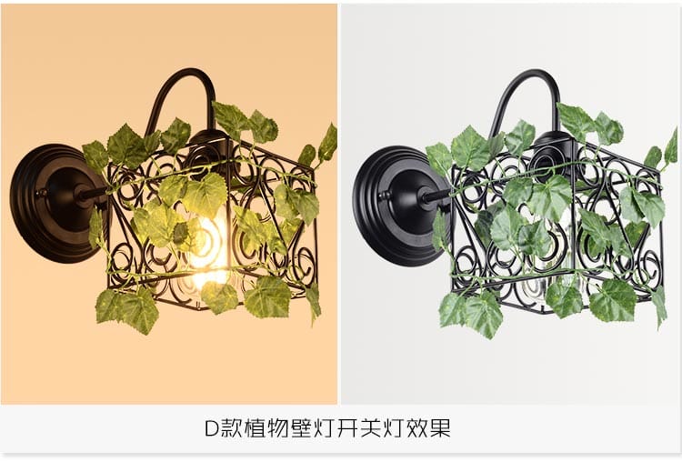 Plant Wall Lamp Creative Music Restaurant Bar Industrial