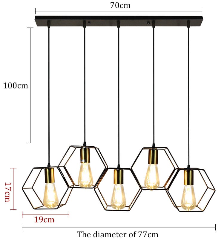 Modern Creative LED Chandelier Hanging Lamp Geometric Metal