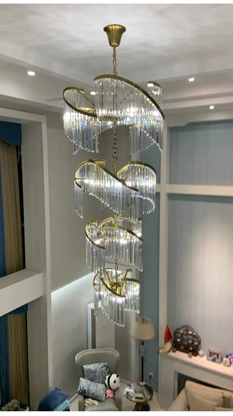 Luxury Crystal Chandeliers Lights Fixture American Modern