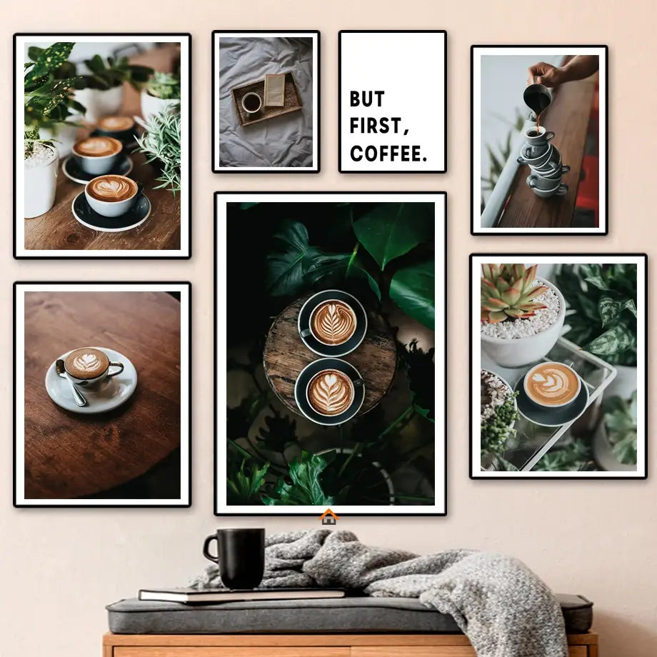 Nordic Coffee and Afternoon Tea Canvas Wall Art: Decorative