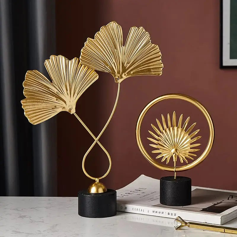 Nordic Creative Golden Ginkgo Leaf Ornaments - Modern Crafts