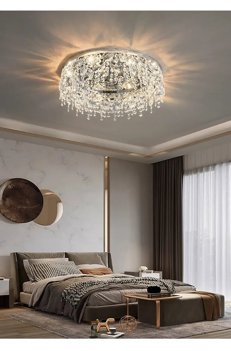 Contemporary Crystal LED Ceiling Chandelier for Living Room,