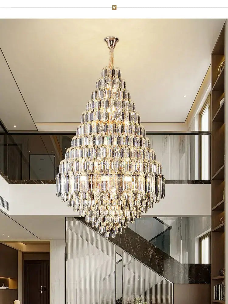 Large Chandelier Indoor Decorative Luxurious Golden Amber