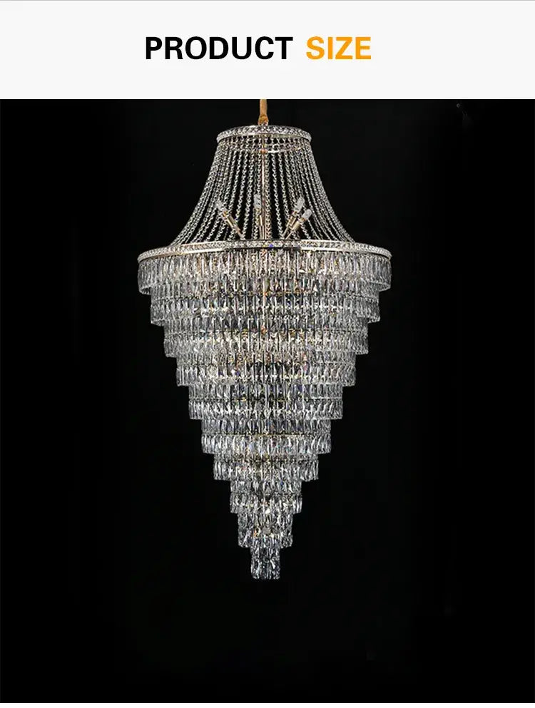 Superior Luxurious Iron Crystal Beaded Chandelier Hanging