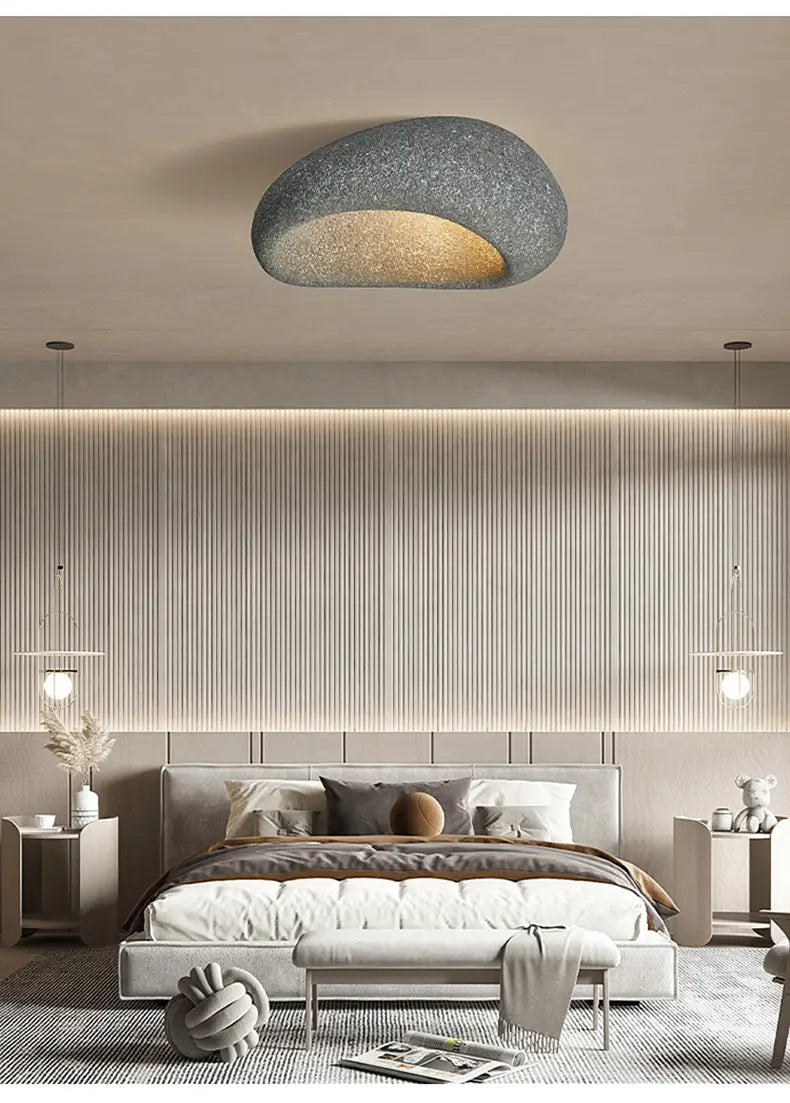 Nordic Minimalist Wabi Sabi Cream Wind LED Ceiling Lamps: