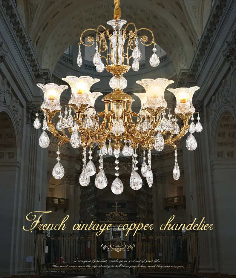 Renaissance - European Full Brass Crystal Chandelier for