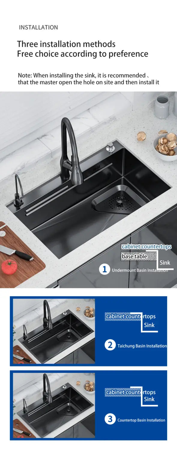 304 Stainless Steel Kitchen Sink Home Wash Basin Under