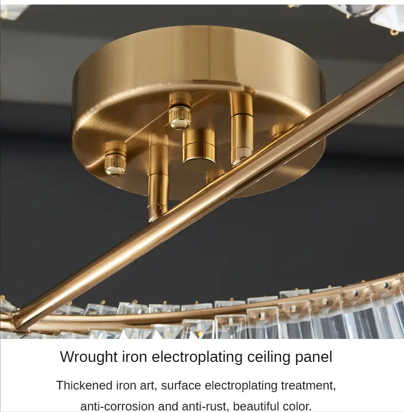 Modern Led Irregular Rings Ceiling Lamps Crystal Bedroom