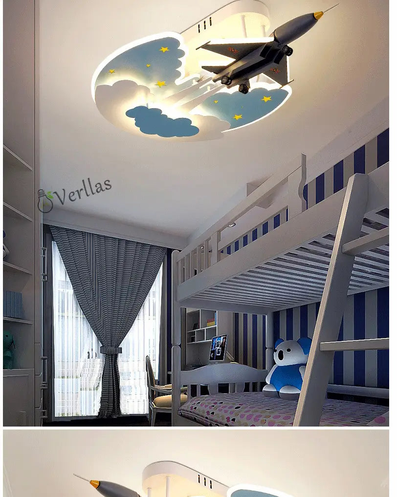 Airplane LED Ceiling Lights for Boys Girls Baby Bedroom