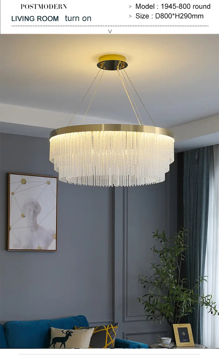 Moden Chandelier Lighting for Living Room Luxury Round