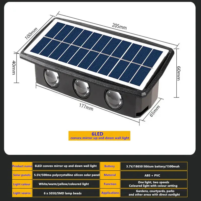 High Brightness Solar Wall Lamp Outdoor Waterproof Viewing