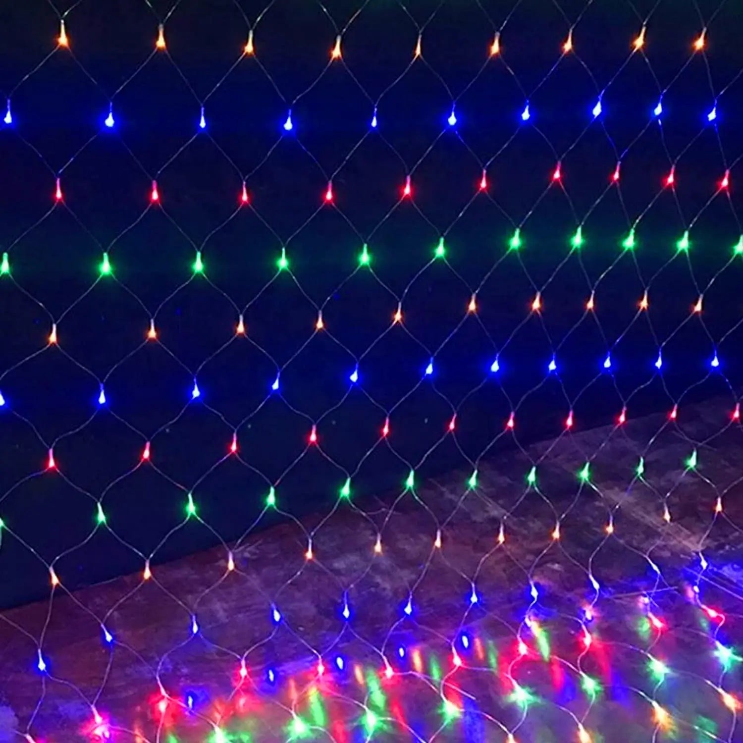 8 Modes Solar Power LED Net Curtain light Mesh Fairy String